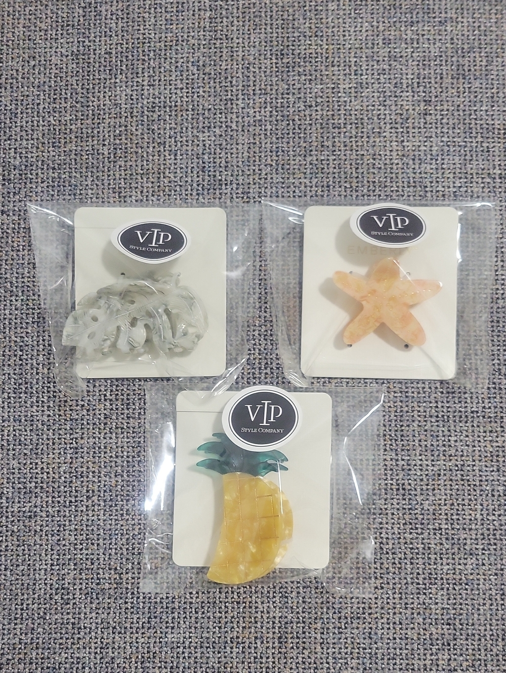 EMBERLY Acrylic Hair Claw Clips Starfish, Palm Leaf and Pineapple - Picture 5 of 5